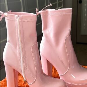 Alexanda Wang Glossy Pink Heeled Boots